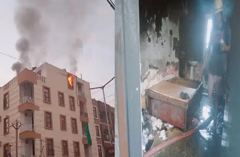 जयपुर में चार मंजिला बिल्डिंग में लगी आग